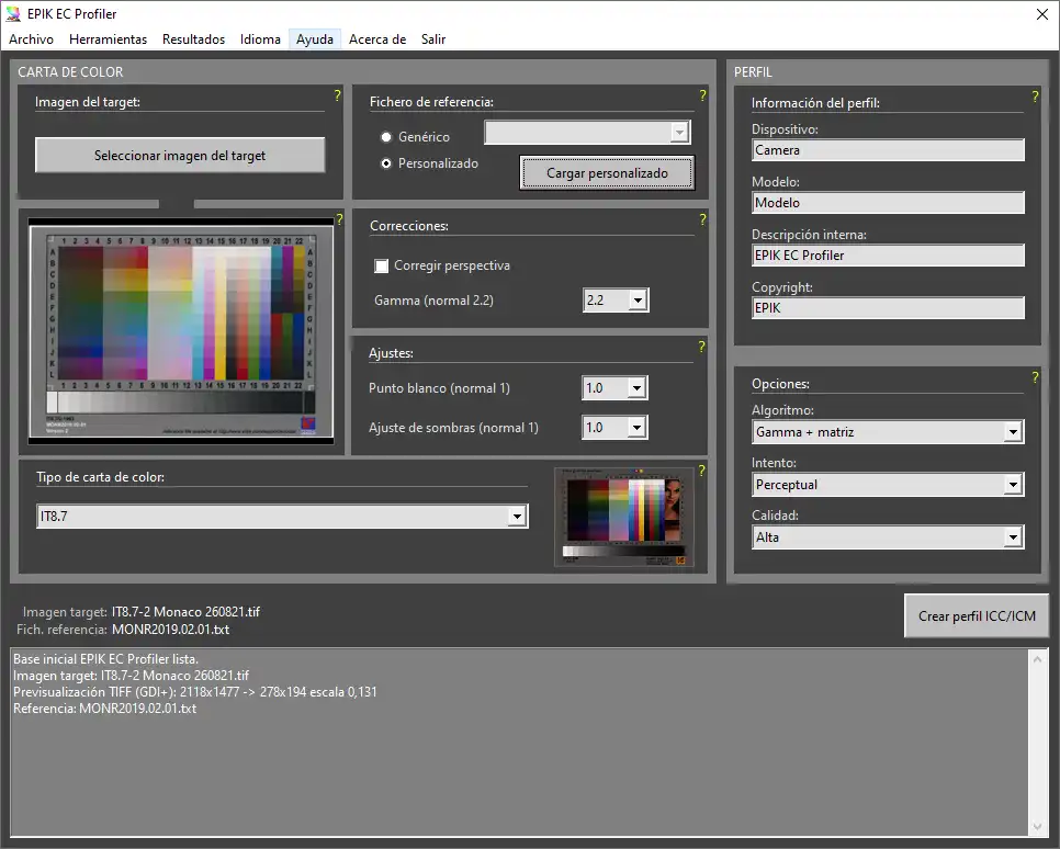 EPIK EC Profiler main window 2