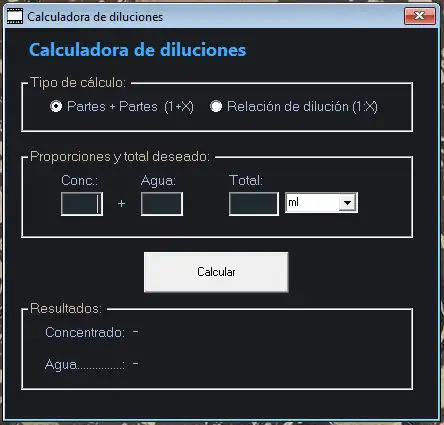 Calculadora diluciones